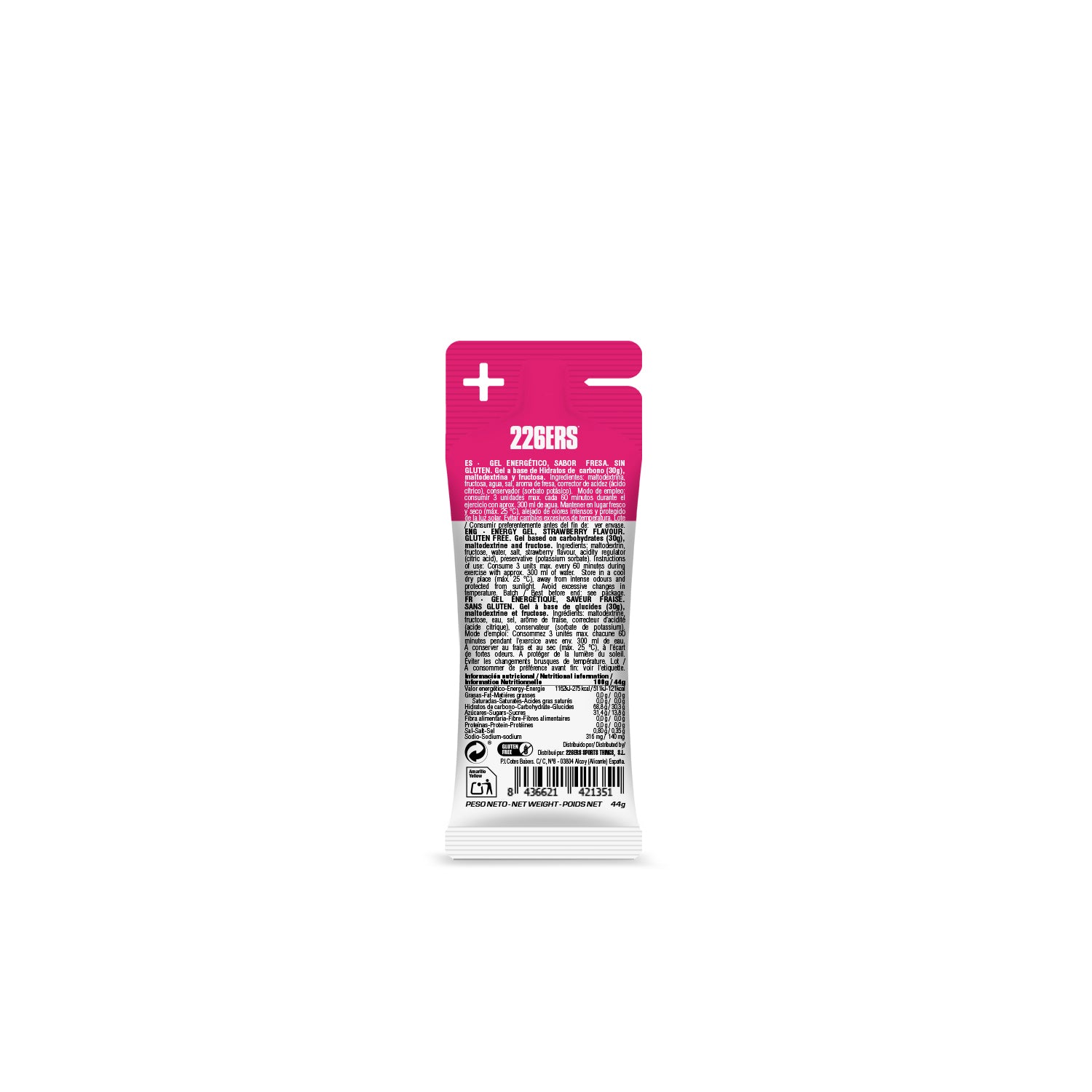 GEL ENERGÉTICO 226ERS HIGH FRUCTOSE XS-  SABOR FRESA